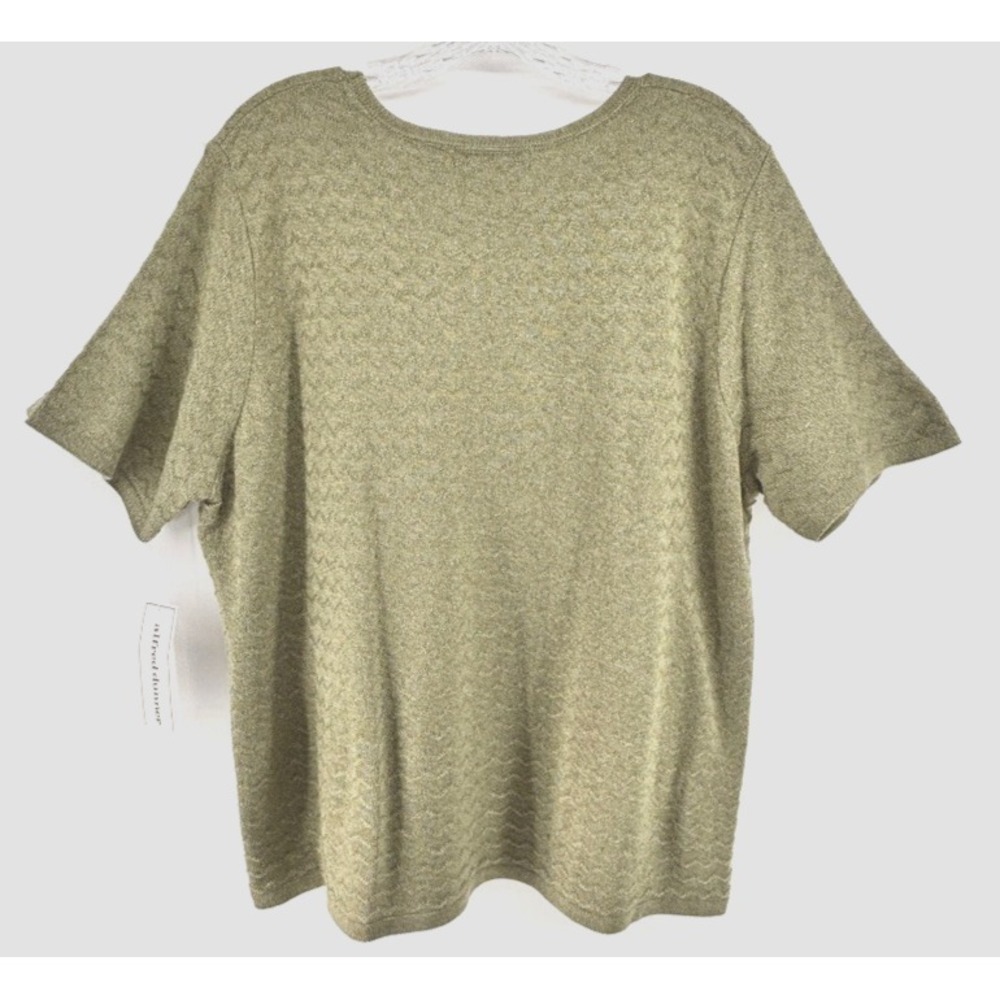 Alfred Dunner Sage Green Textured Knit Sweater Top Sz XL Classic Layering Piece - Picture 2 of 7
